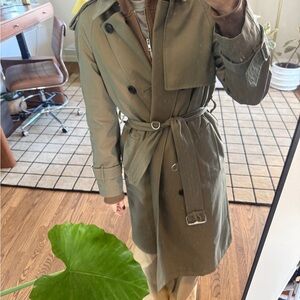 Burberry Stylish Olive Green iridescent trench Coat